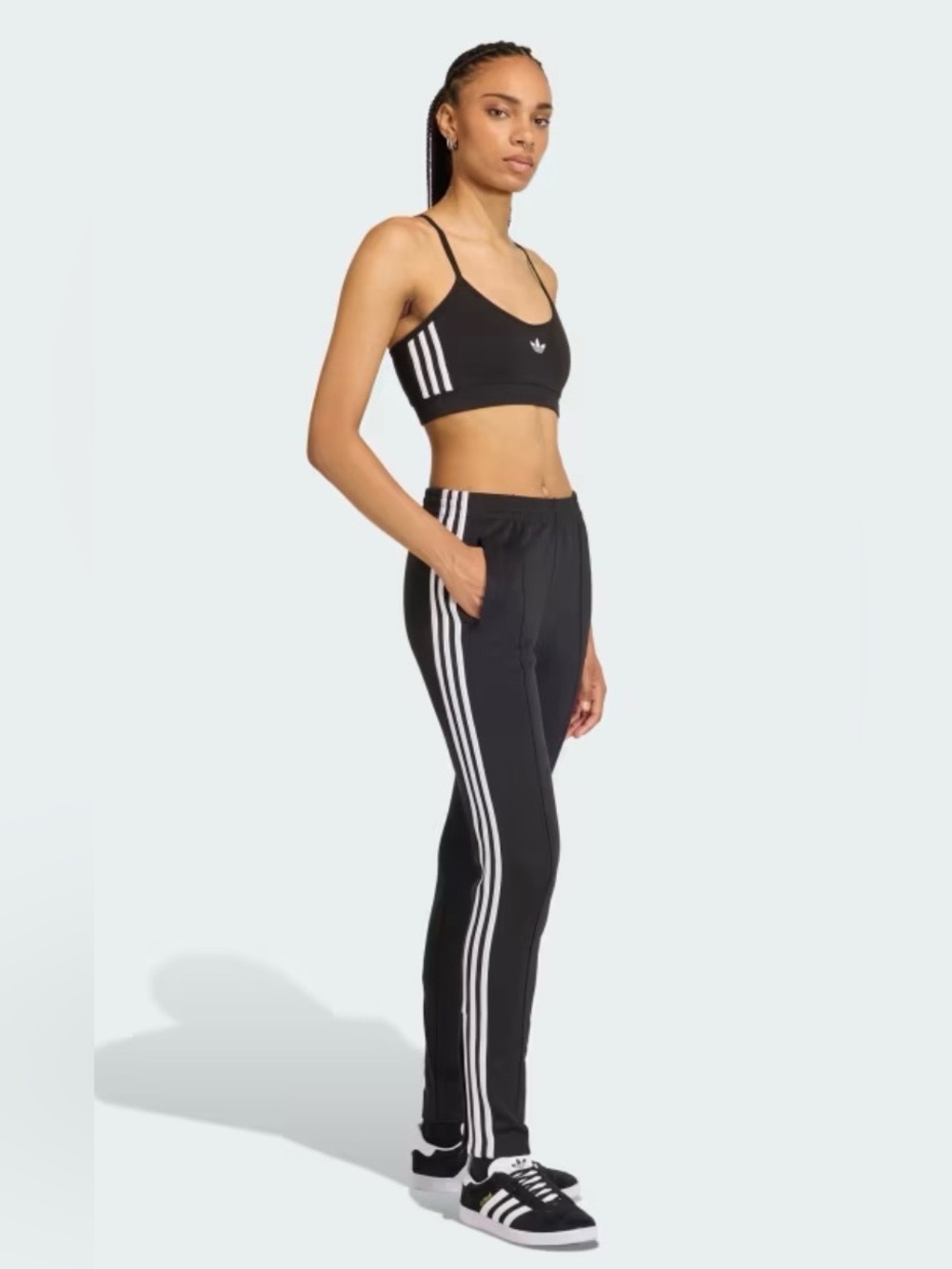 Woman’s Adidas SST Classic Track Pants 3 Stripes Black Size Small